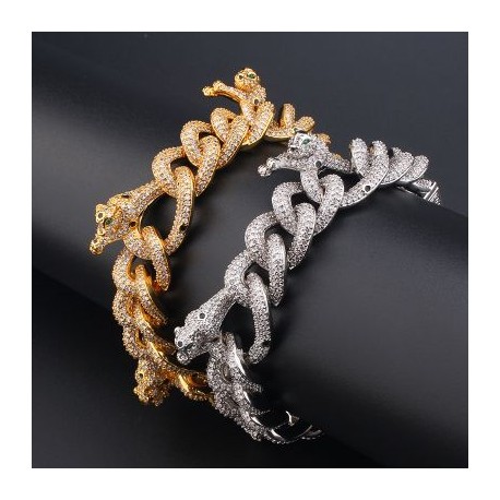 20mm Iced Leopard Cuban Bracelet