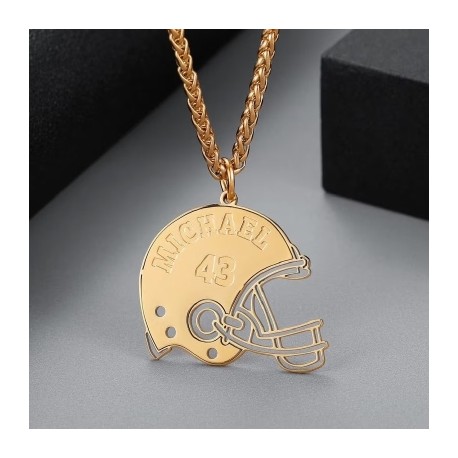 Customized American Football Helmet Name & Jersey Number Pendant