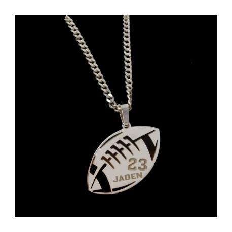 Custom American Football Name & Jersey Number Pendant