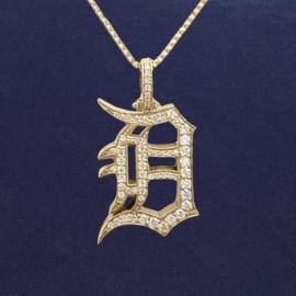 Iced Old English Letter D Pendant