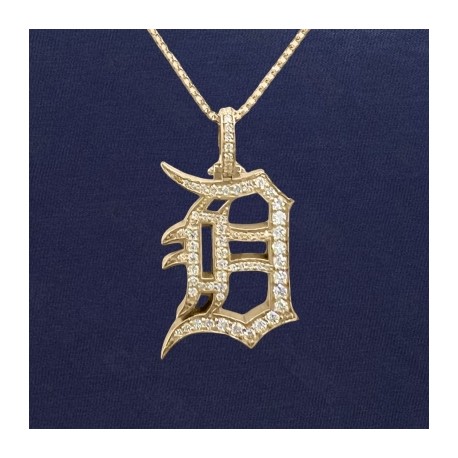 Iced Old English Letter D Pendant