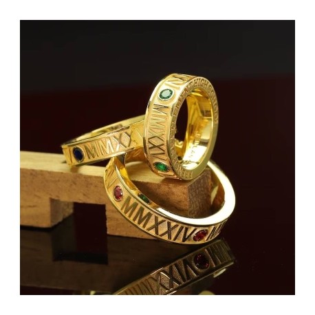 Personalized Roman Numeral Year Graduation School Memorial Ring