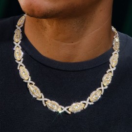 Iced Evil Eyes with Infinity Chain in Gold