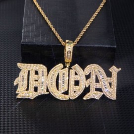 Custom Iced Baguette Old English Pendant