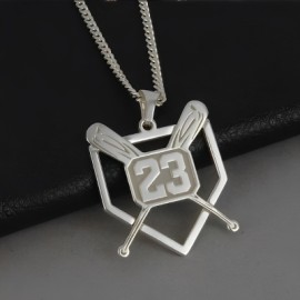 Custom Jersey Number Baseball Bats Pendant