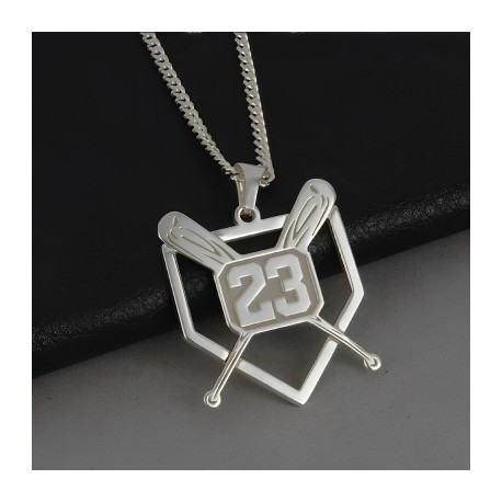Custom Jersey Number Baseball Bats Pendant