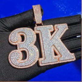 Custom Double Layer Bold Letters Name/Number Pendant