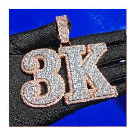 Custom Double Layer Bold Letters Name/Number Pendant