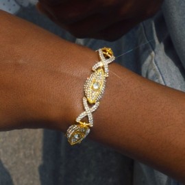 Iced Evil Eyes with Infinity Chain in Gold