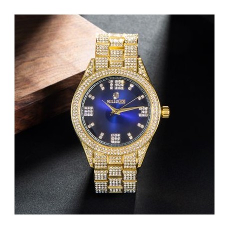 Iced Sapphire Roman Numerals Dial Watch