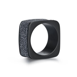 Black and Grey Stardust Square Ring