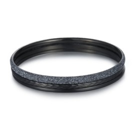 Black and Grey 3pcs Stacking Stainless Steel Bangle