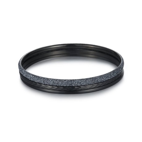 Black and Grey 3pcs Stacking Stainless Steel Bangle