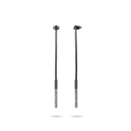 Black and Grey Stardust Chain Drop Earrings