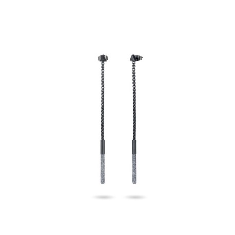 Black and Grey Stardust Chain Drop Earrings