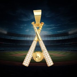 Micro Pave Baseball Bat Pendant