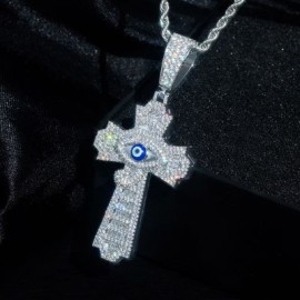 Egyptian Eye of Horus Baguette Cross Pendant