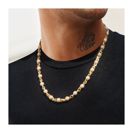 7mm Diamond Beads Linked Lock Chain