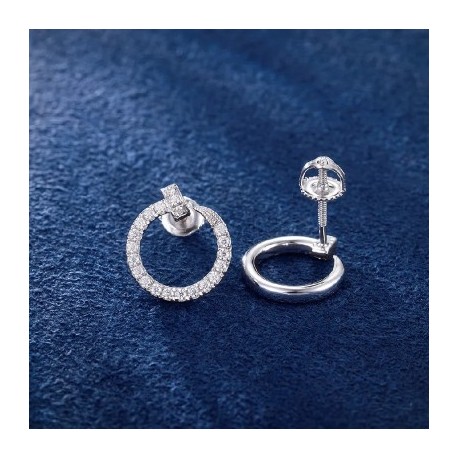 Iced Circle Nail Stud Earrings
