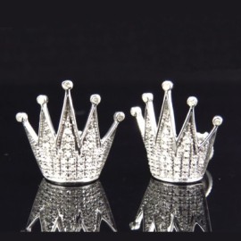 Micro Paved Crown Stud Earrings