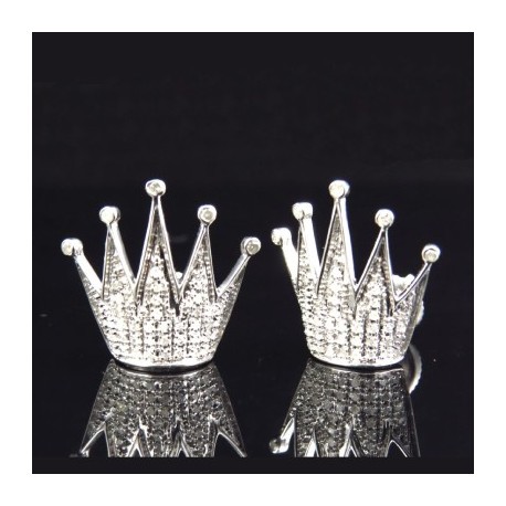 Micro Paved Crown Stud Earrings