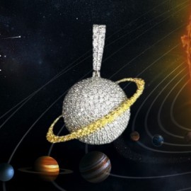 Micro Paved Saturn Pendant