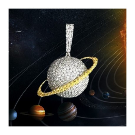 Micro Paved Saturn Pendant