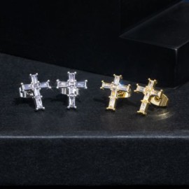 Baguette Cross Earrings