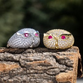 Micro Pave Owl Ring