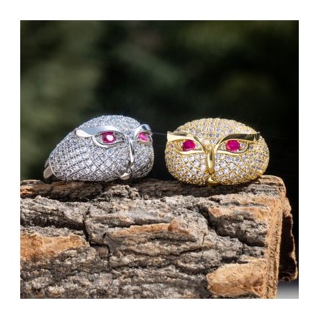 Micro Pave Owl Ring