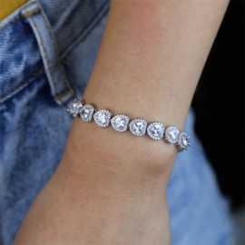 Iced Heart Cluster Bracelet