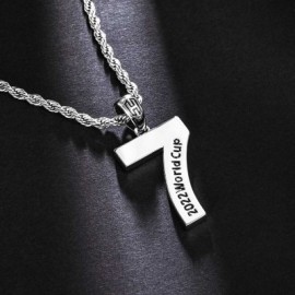 Custom Number Engravable Pendant in White Gold