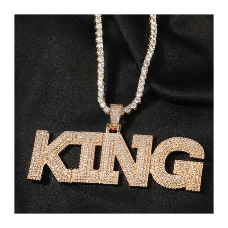 Custom Micro Pave Name Pendant in Gold
