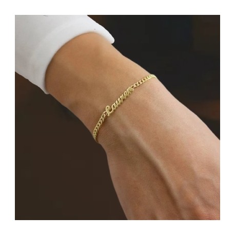 Custom Font Name Bracelet/Anklet with 3mm Cuban Link