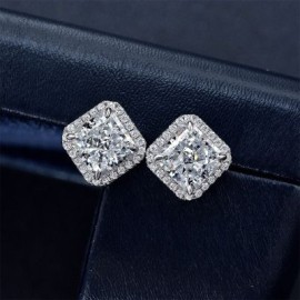 Radiant Cut Studing Earring