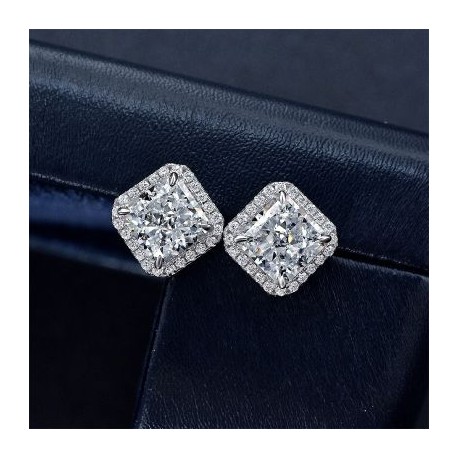 Radiant Cut Studing Earring