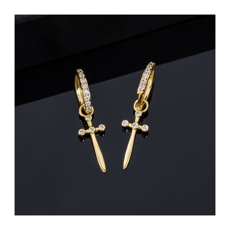 Iced Sword Dangle Earring