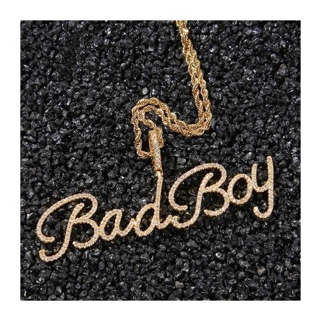 Custom Crystal Name Pendant in Gold