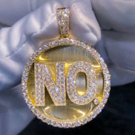 Custom Disc Letter Pendant in Gold