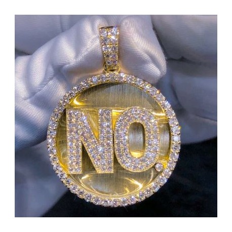 Custom Disc Letter Pendant in Gold