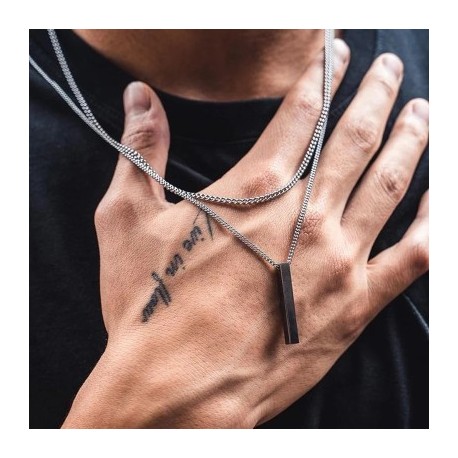 Stainless Steel Stick Bar Pendant