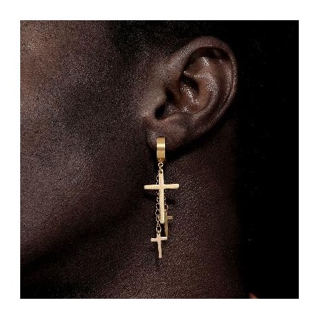 Triple Cross Dangle Earrings