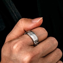 8mm Men's Personalized Engraved Cuban ID Ring