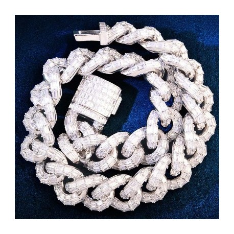 21mm Baguette Cut Cuban Chain