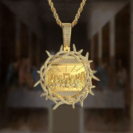 Iced Crown of Thorns Last Supper Pendant