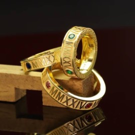 Personalized Roman Numeral Year Graduation School Memorial Ring