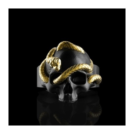 Two-tone Snake Skull Ring