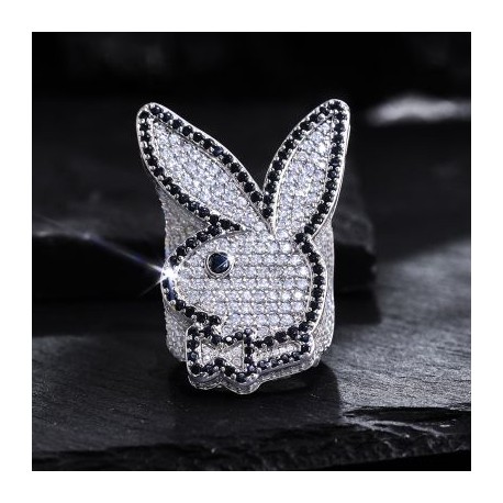Micro Paved Bunny Rabbit Head Ring