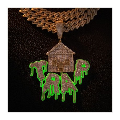 Iced Glow in the Dark Drip TRAP House Pendant