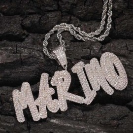 Custom Cursive Name Necklace in White Gold